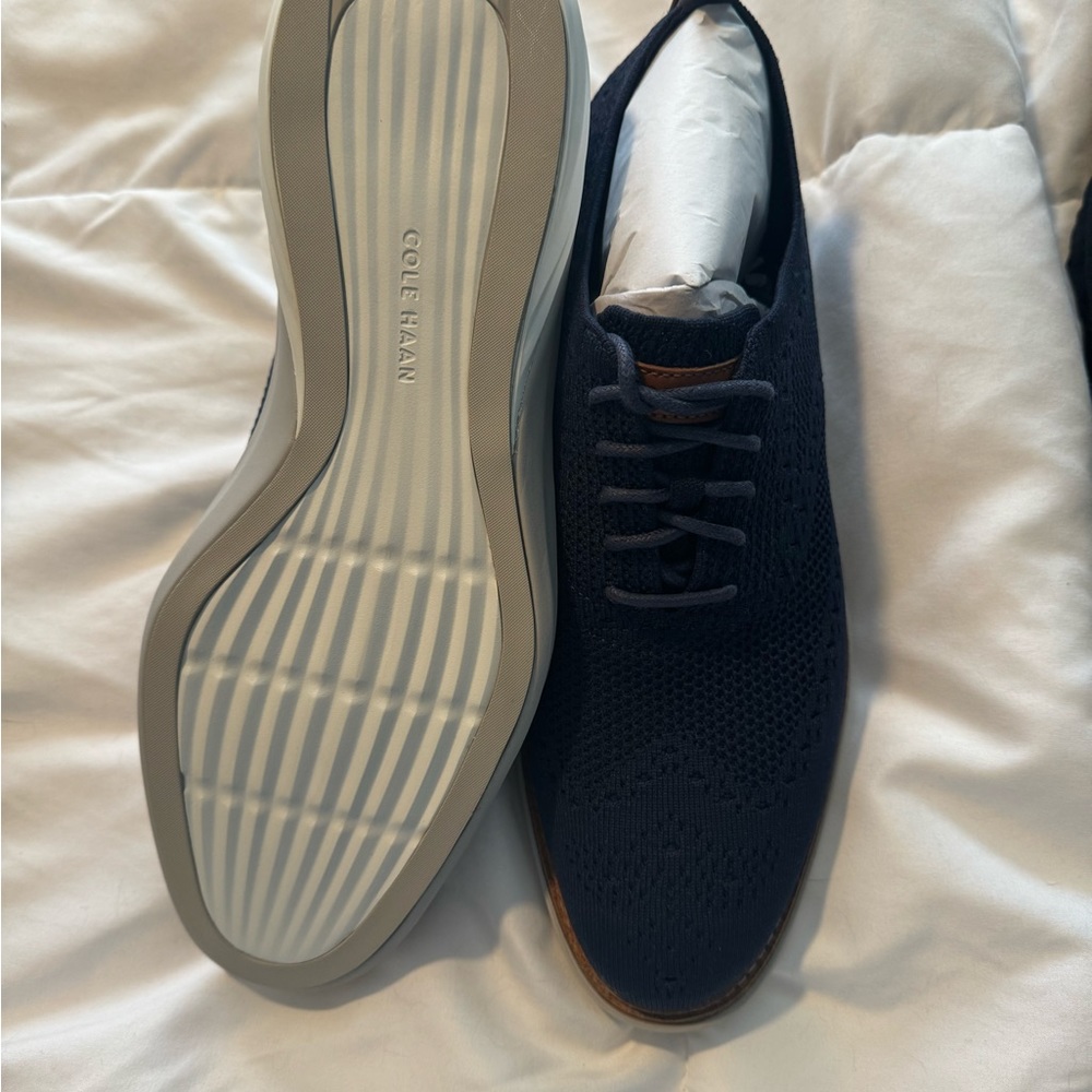 Brand new, mens size 10 Cole Haan shoes, navy blue